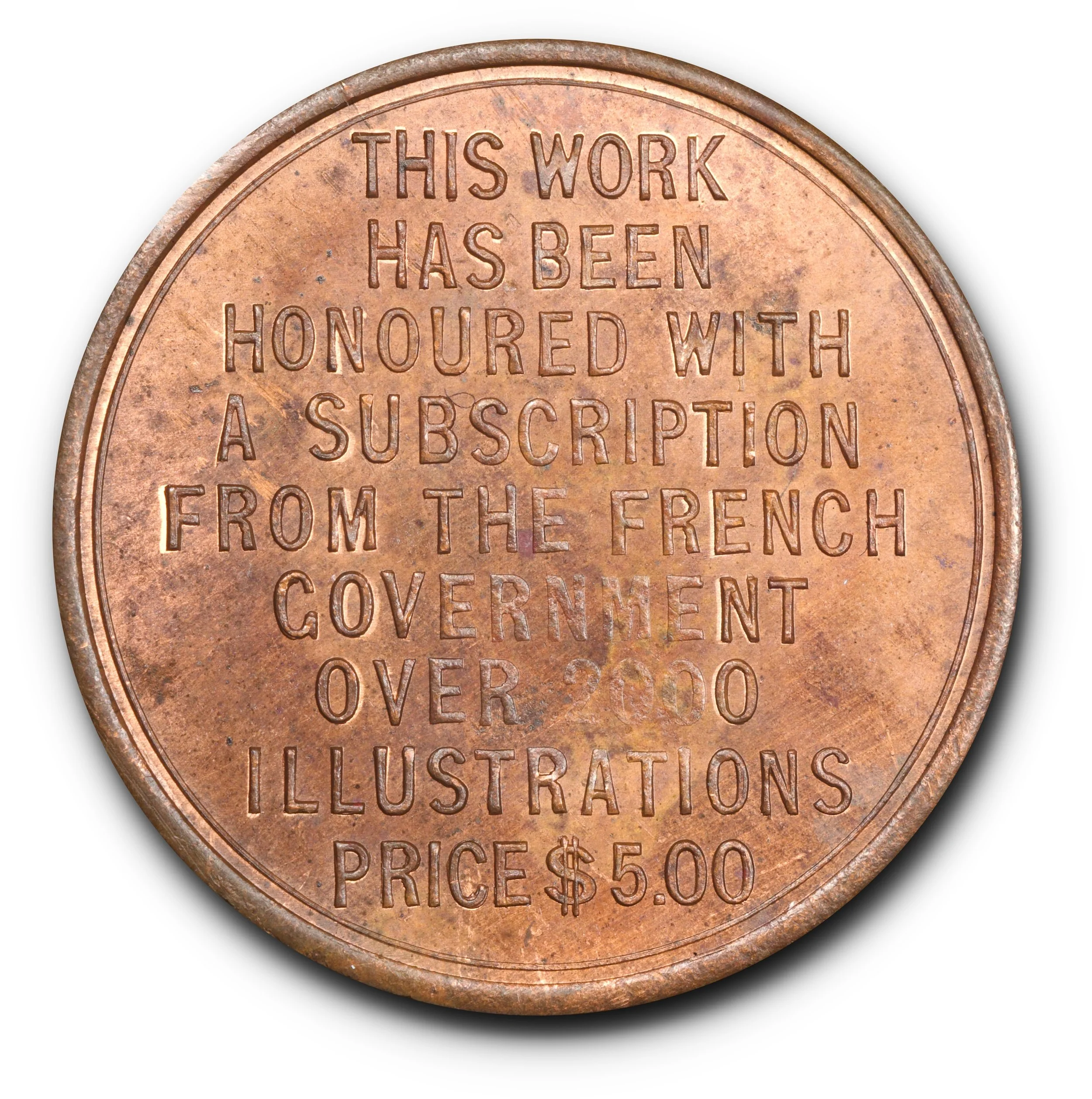 Dr. Joseph Leroux Canadian Coin Cabinet Token, Breton-586. Unc Red